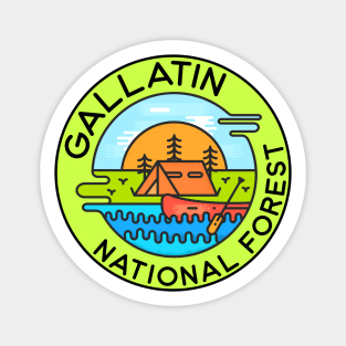 Gallatin National Forest Montana Camping Canoe Sticker